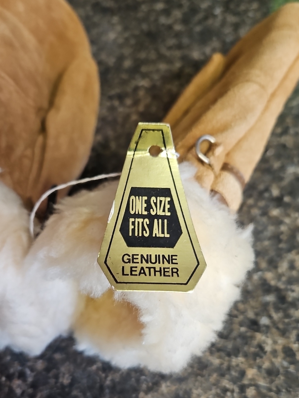 Genuine Leather Suede Fur Trim Mittens BNWT - Picture 10 of 10